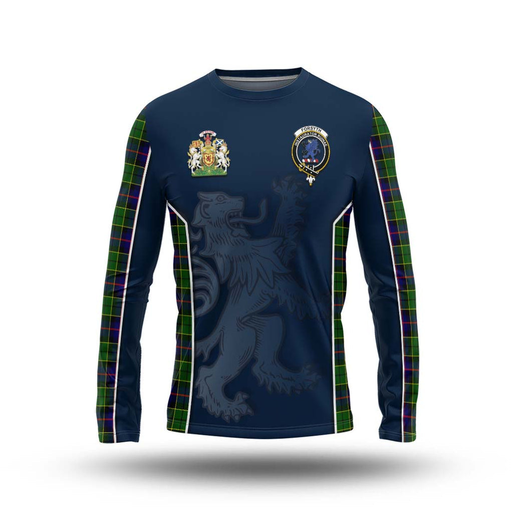 Forsyth Modern Tartan Long Sleeve T-Shirt with Family Crest and Lion Rampant Vibes Sport Style Unisex - Tartan Vibes Clothing