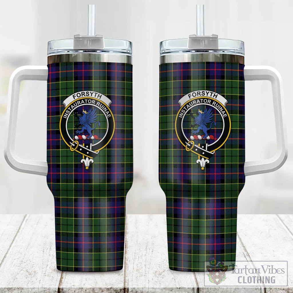 Tartan Vibes Clothing Forsyth Modern Tartan and Family Crest Tumbler with Handle