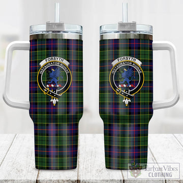 Forsyth Modern Tartan and Family Crest Tumbler with Handle