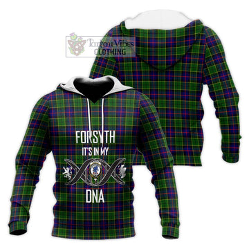 Forsyth Modern Tartan Knitted Hoodie with Family Crest DNA In Me Style