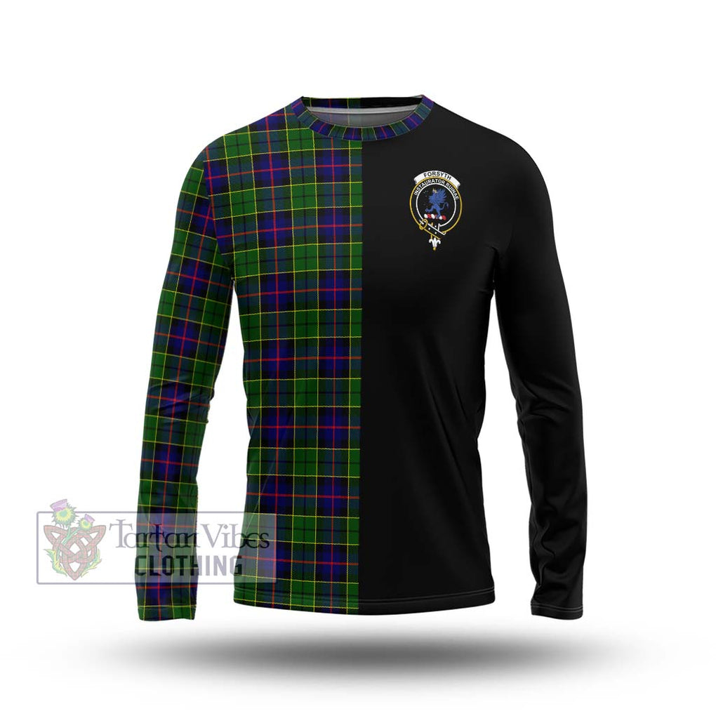 Forsyth Modern Tartan Long Sleeve T-Shirt with Family Crest and Half Of Me Style Unisex - Tartanvibesclothing Shop