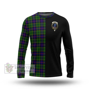 Forsyth Modern Tartan Long Sleeve T-Shirt with Family Crest and Half Of Me Style