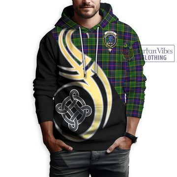 Forsyth Modern Tartan Hoodie with Family Crest and Celtic Symbol Style