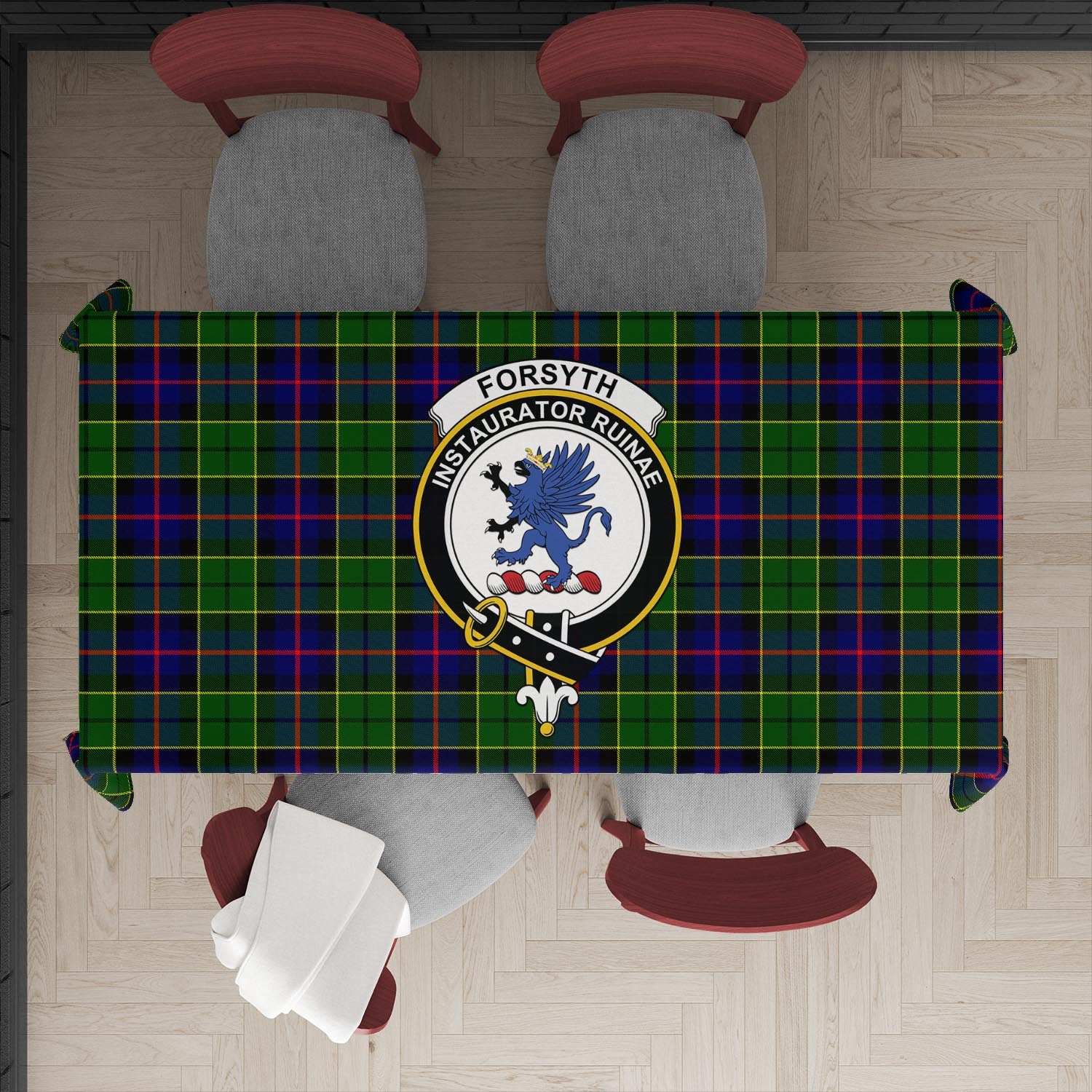 forsyth-modern-tatan-tablecloth-with-family-crest