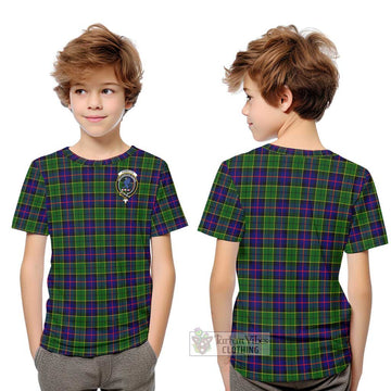 Forsyth Modern Tartan Kid T-Shirt with Family Crest