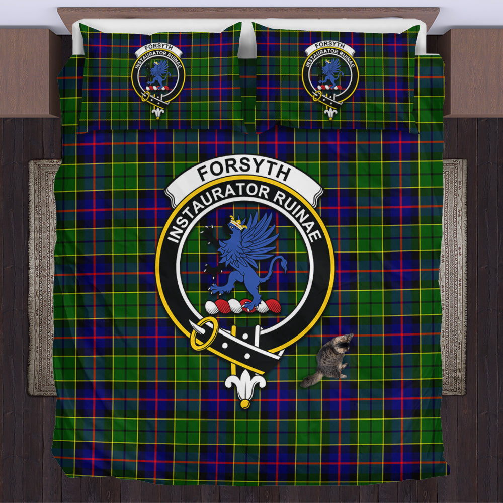 Forsyth Modern Tartan Bedding Set with Family Crest US Bedding Set - Tartan Vibes Clothing