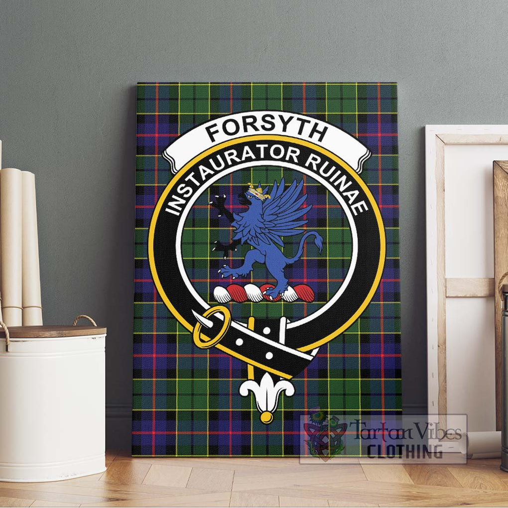 Forsyth Modern Tartan Canvas Print Wall Art with Family Crest Without Frame - Tartan Vibes Clothing