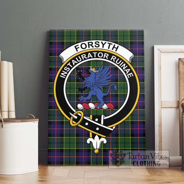 Forsyth Modern Tartan Canvas Print Wall Art with Family Crest