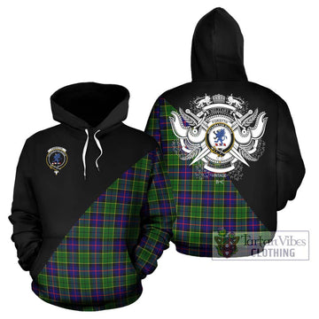 Forsyth Modern Tartan Hoodie with Family Crest and Military Logo Style