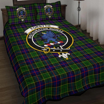 Forsyth Modern Tartan Quilt Bed Set with Family Crest