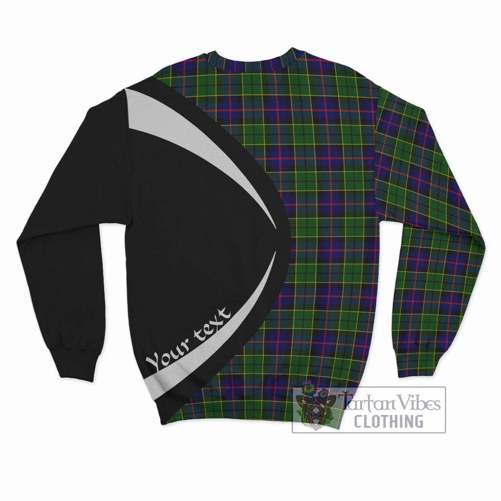 Forsyth Modern Tartan Sweatshirt with Family Crest Circle Style - Tartan Vibes Clothing