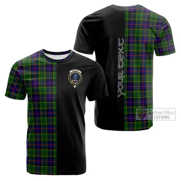 Forsyth Modern Tartan Cotton T-shirt with Family Crest and Half Of Me Style