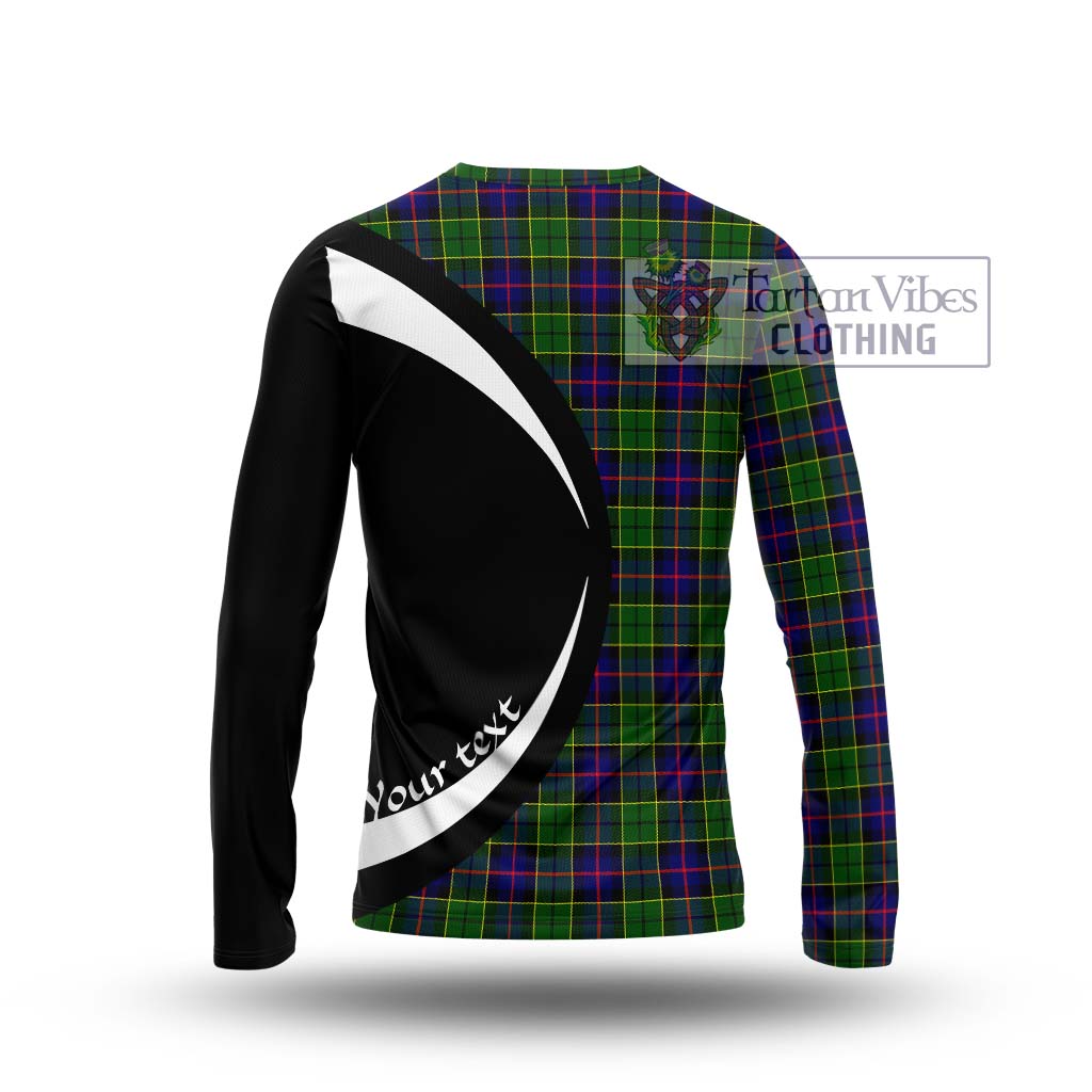 Forsyth Modern Tartan Long Sleeve T-Shirt with Family Crest Circle Style - Tartan Vibes Clothing