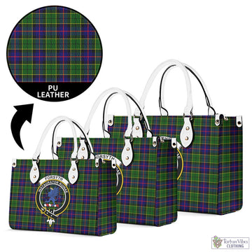 Forsyth Modern Tartan Luxury Leather Handbags with Family Crest