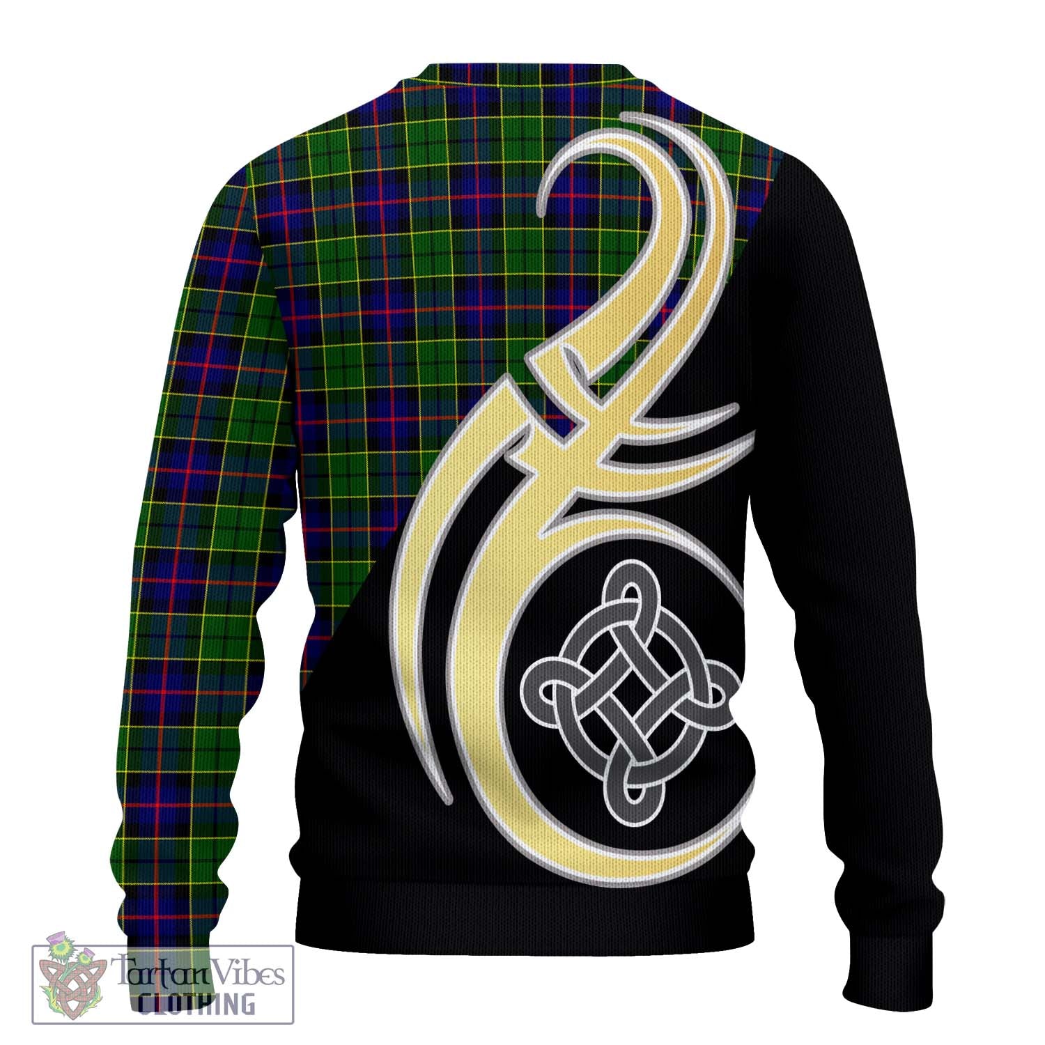 Forsyth Modern Tartan Knitted Sweater with Family Crest and Celtic Symbol Style - Tartan Vibes Clothing