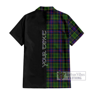 Forsyth Modern Tartan Short Sleeve Button Shirt with Family Crest and Half Of Me Style