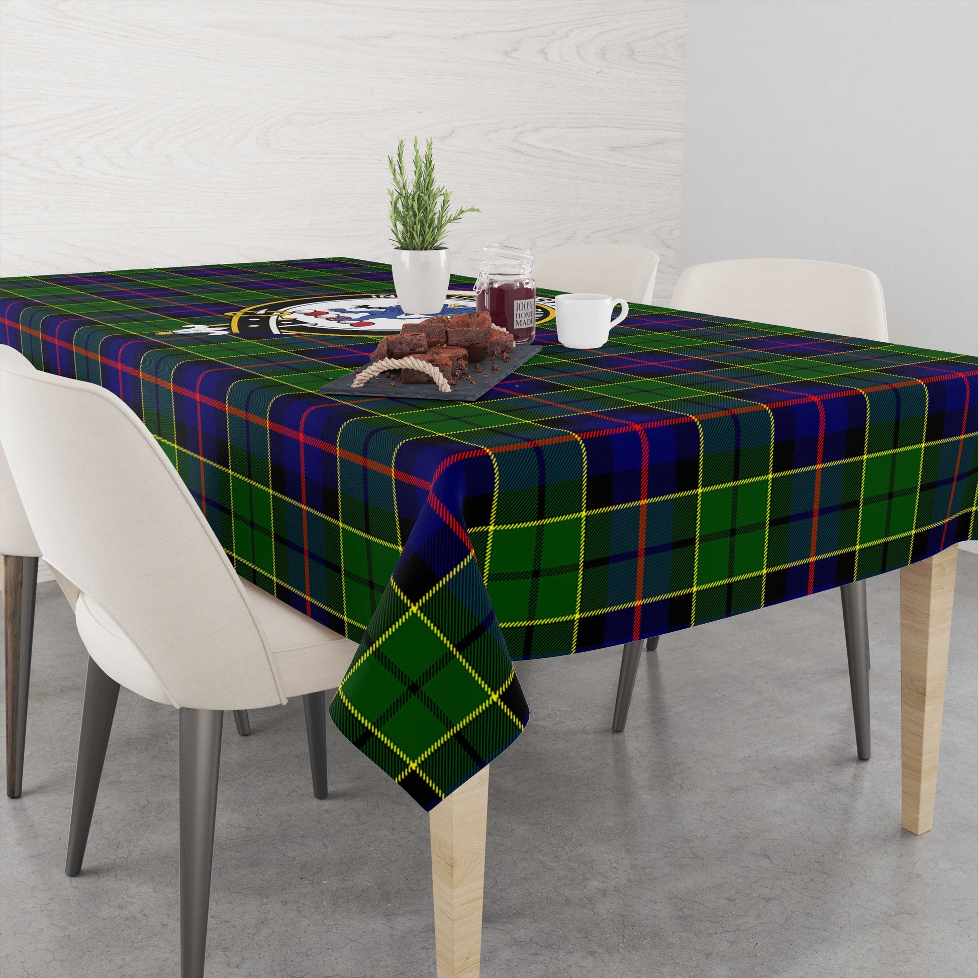 forsyth-modern-tatan-tablecloth-with-family-crest