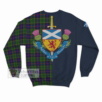 Forsyth Modern Tartan Sweatshirt Alba with Scottish Lion Royal Arm Half Style