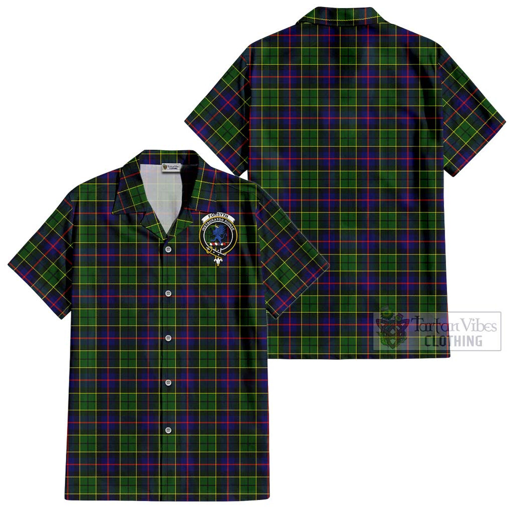 Forsyth Modern Tartan Cotton Hawaiian Shirt with Family Crest Kid - Tartan Vibes Clothing