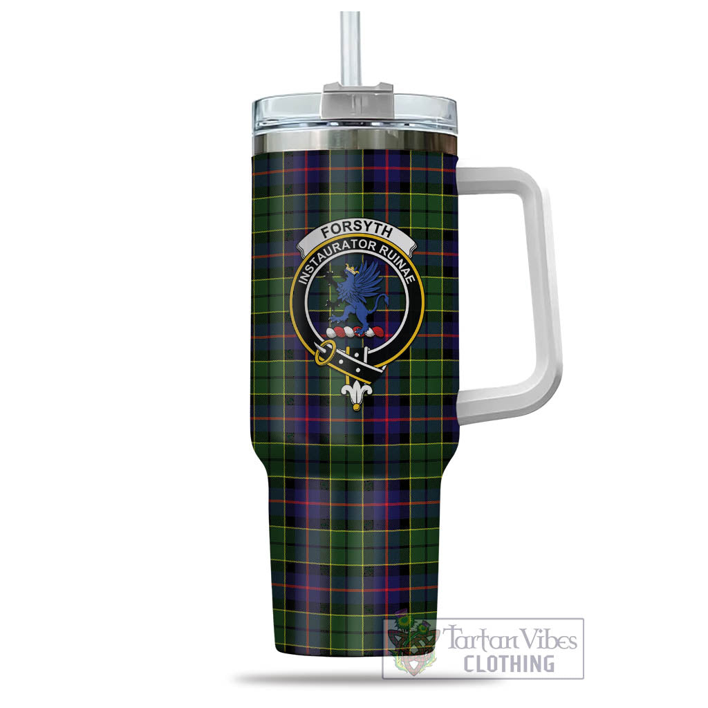 Tartan Vibes Clothing Forsyth Modern Tartan and Family Crest Tumbler with Handle