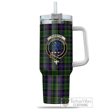 Forsyth Modern Tartan and Family Crest Tumbler with Handle