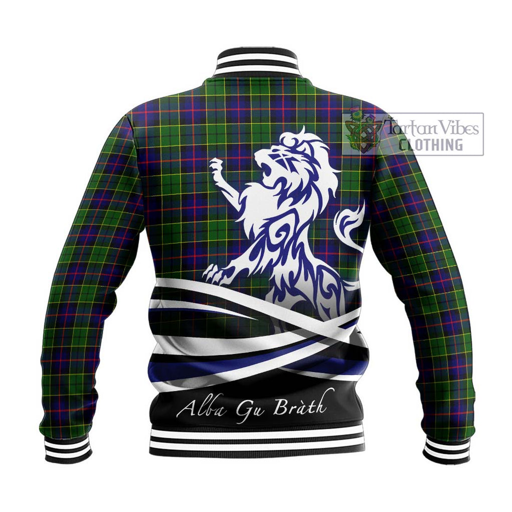 Forsyth Modern Tartan Baseball Jacket with Alba Gu Brath Regal Lion Emblem - Tartanvibesclothing Shop