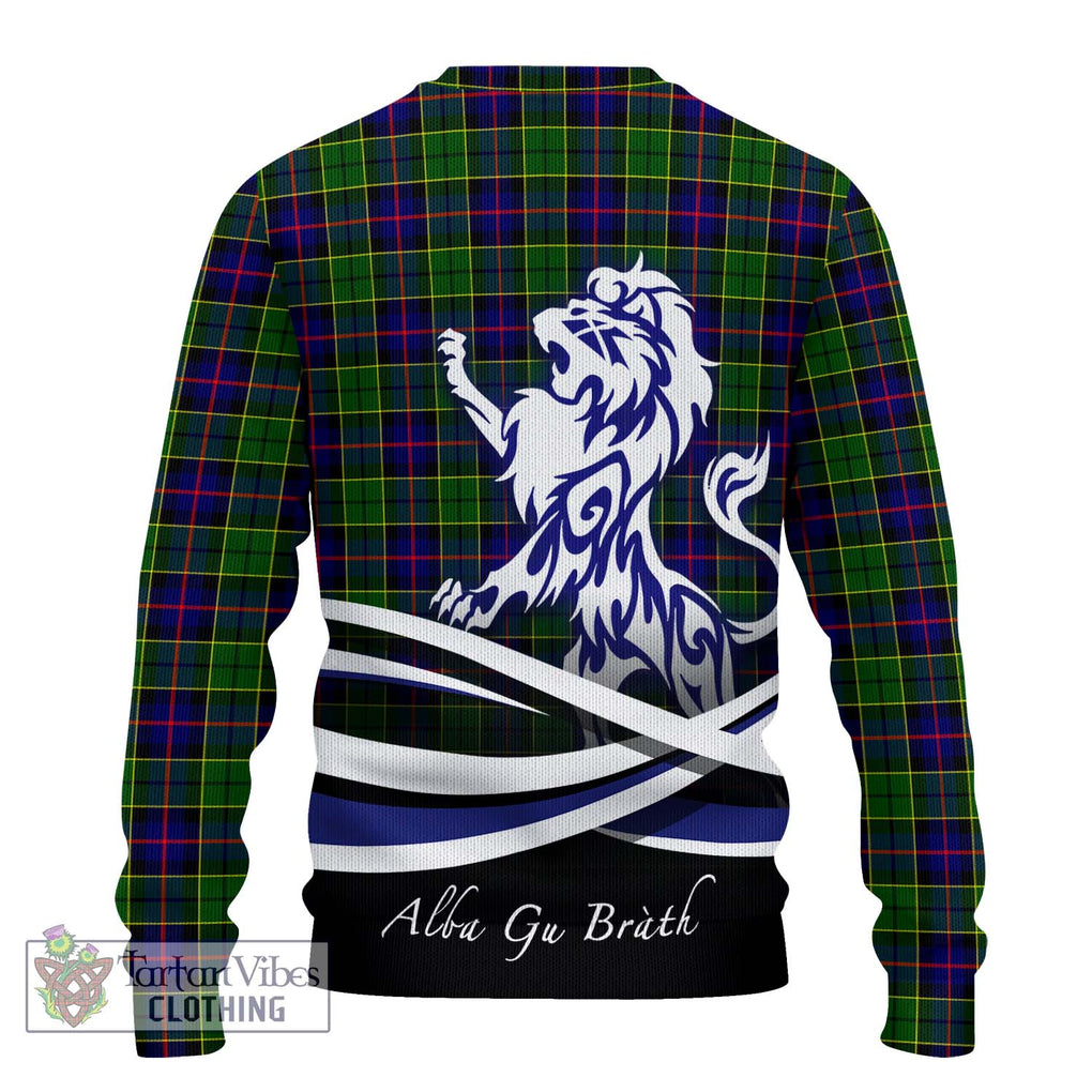 Forsyth Modern Tartan Knitted Sweater with Alba Gu Brath Regal Lion Emblem - Tartanvibesclothing Shop