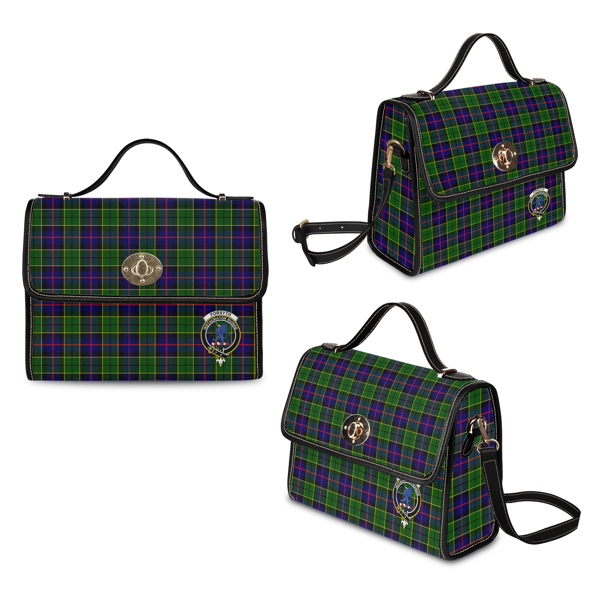 forsyth-modern-tartan-leather-strap-waterproof-canvas-bag-with-family-crest