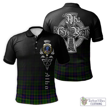 Forsyth Modern Tartan Polo Shirt Featuring Alba Gu Brath Family Crest Celtic Inspired