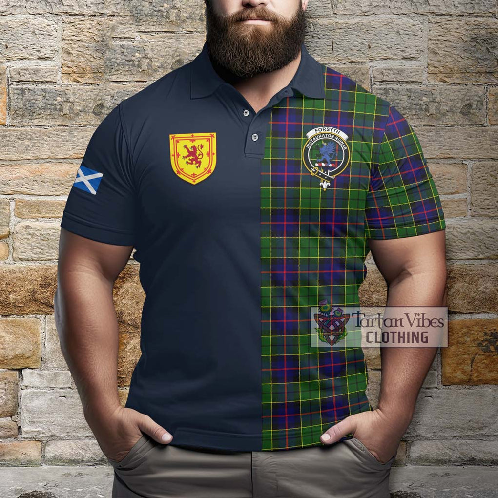 Tartan Vibes Clothing Forsyth Modern Tartan Polo Shirt with Scottish Lion Royal Arm Half Style