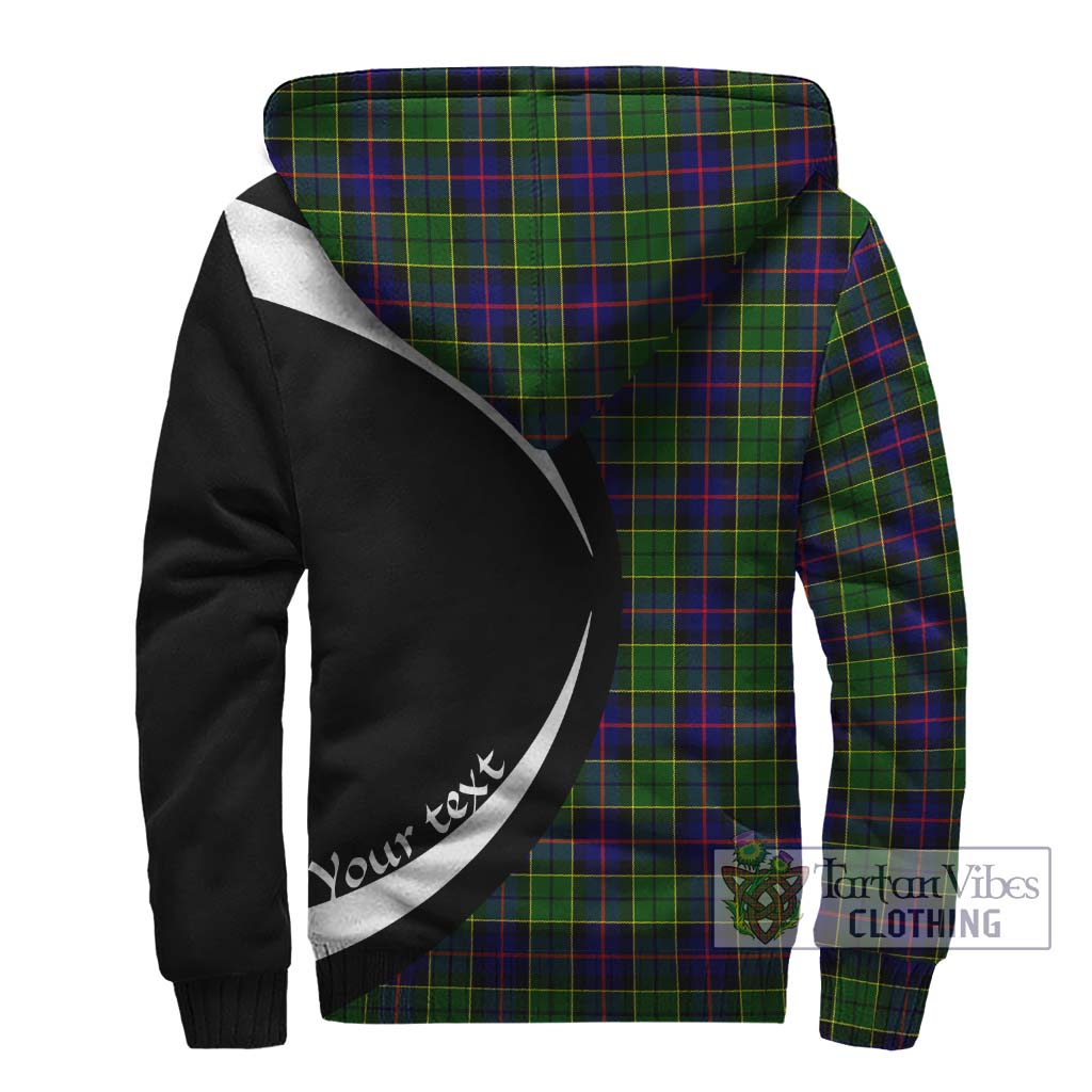 Forsyth Modern Tartan Sherpa Hoodie with Family Crest Circle Style - Tartan Vibes Clothing