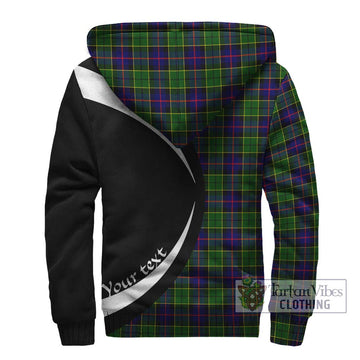 Forsyth Modern Tartan Sherpa Hoodie with Family Crest Circle Style