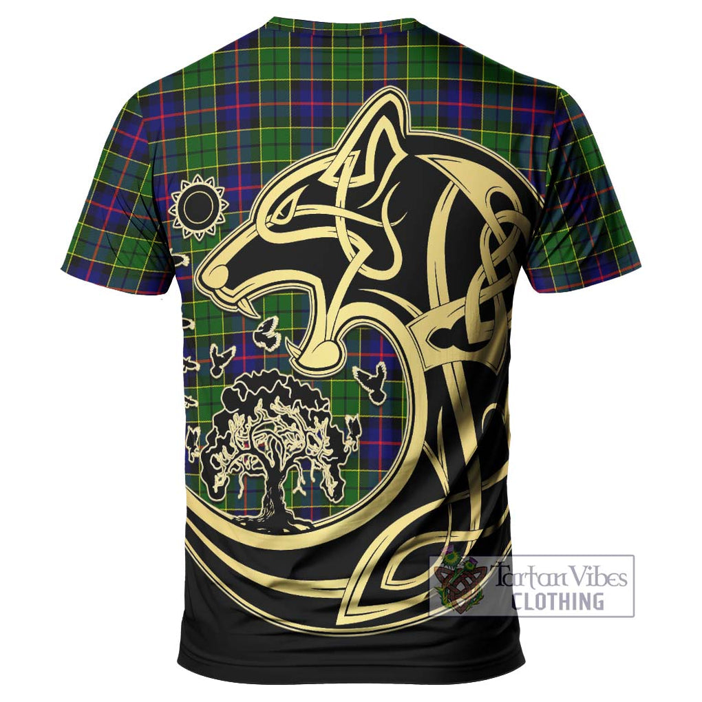 Forsyth Modern Tartan T-Shirt with Family Crest Celtic Wolf Style - Tartan Vibes Clothing