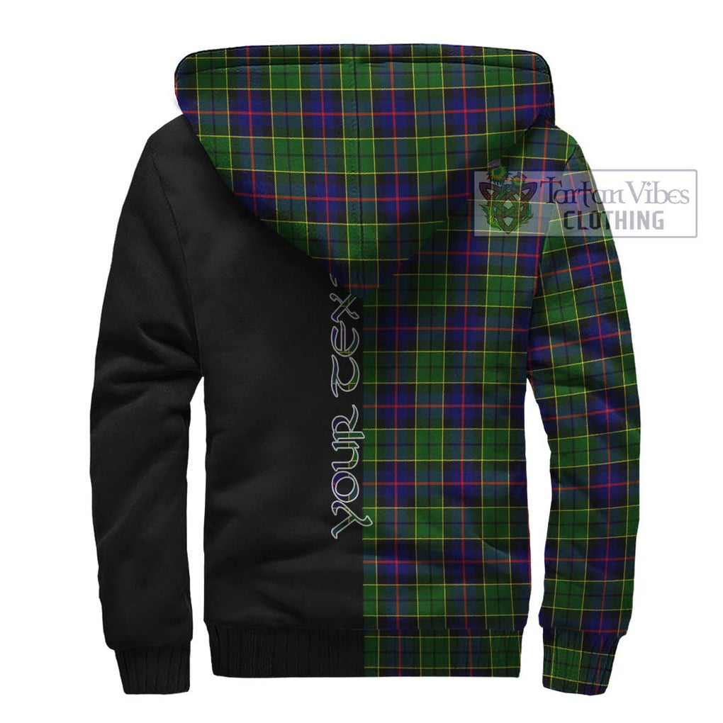 Forsyth Modern Tartan Sherpa Hoodie with Family Crest and Half Of Me Style - Tartanvibesclothing Shop