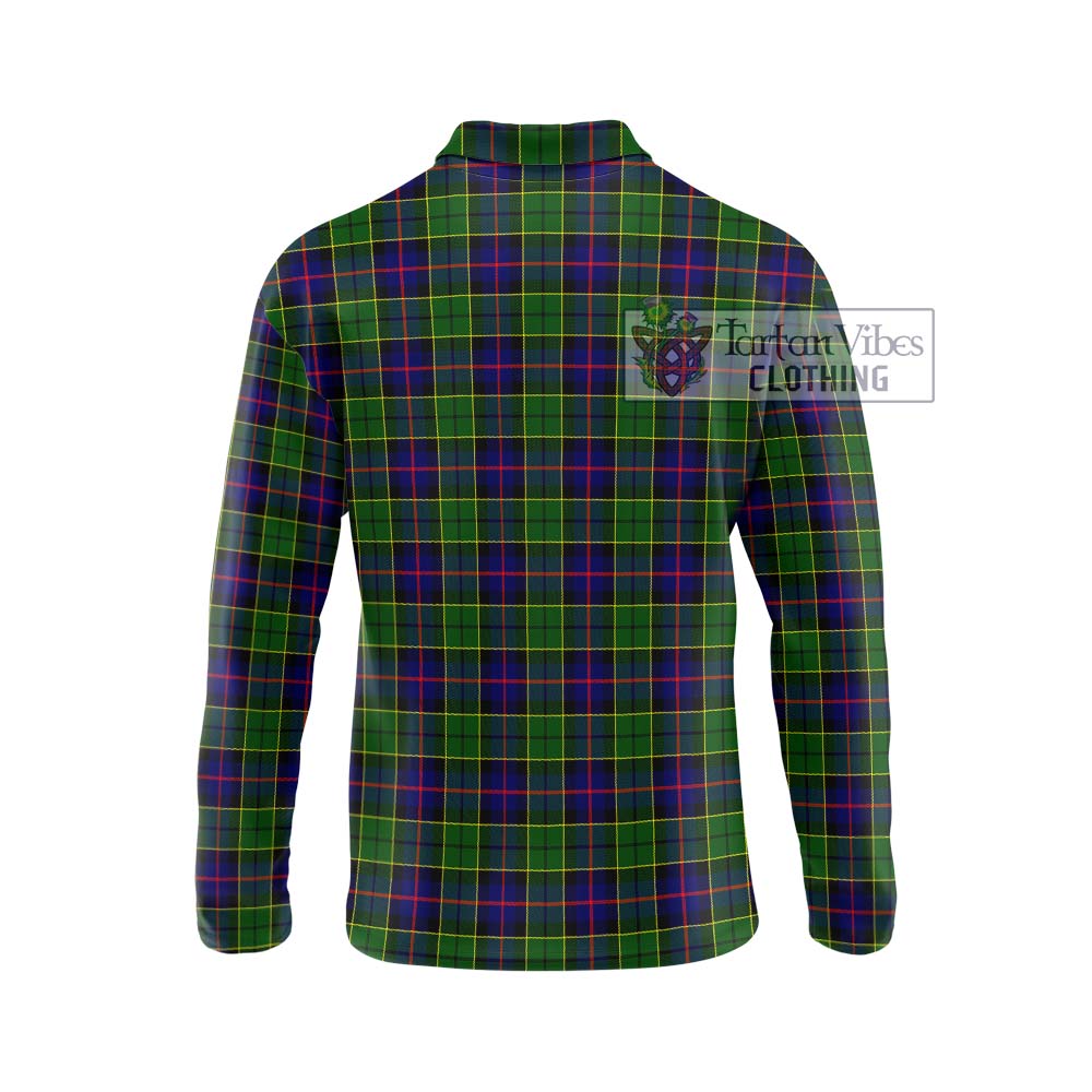 Forsyth Modern Tartan Long Sleeve Polo Shirt with Family Crest DNA In Me Style - Tartanvibesclothing Shop