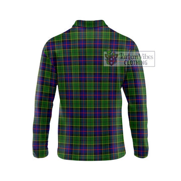 Forsyth Modern Tartan Long Sleeve Polo Shirt with Family Crest DNA In Me Style