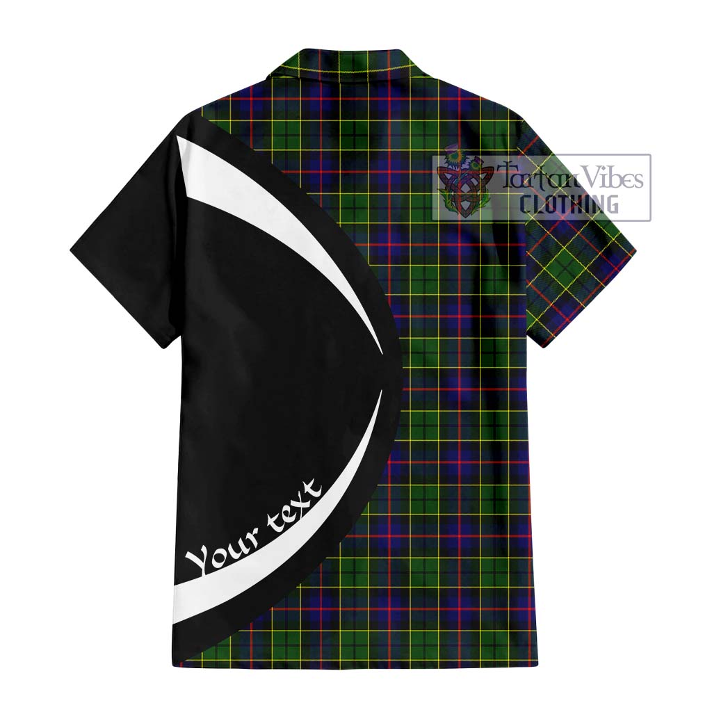 Forsyth Modern Tartan Short Sleeve Button Up with Family Crest Circle Style - Tartan Vibes Clothing