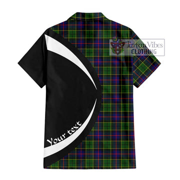 Forsyth Modern Tartan Short Sleeve Button Up with Family Crest Circle Style