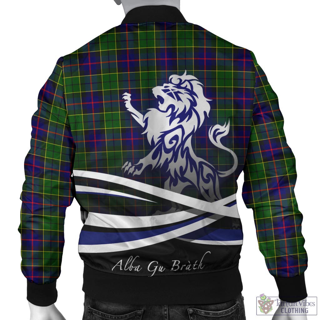 Tartan Vibes Clothing Forsyth Modern Tartan Bomber Jacket with Alba Gu Brath Regal Lion Emblem