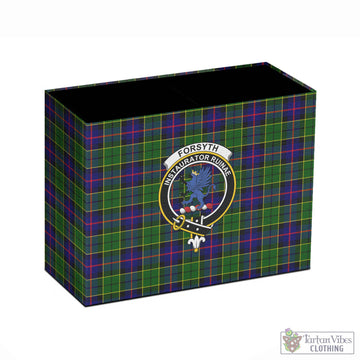 Forsyth Modern Tartan Pen Holder with Family Crest