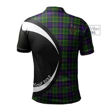 Forsyth Modern Tartan Men's Polo Shirt with Family Crest Circle Style