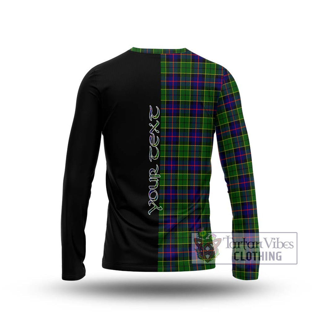 Forsyth Modern Tartan Long Sleeve T-Shirt with Family Crest and Half Of Me Style - Tartanvibesclothing Shop