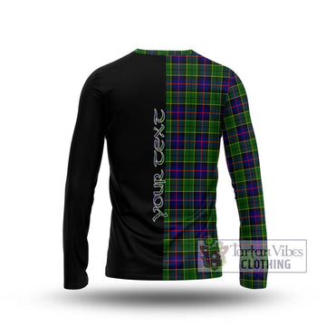 Forsyth Modern Tartan Long Sleeve T-Shirt with Family Crest and Half Of Me Style