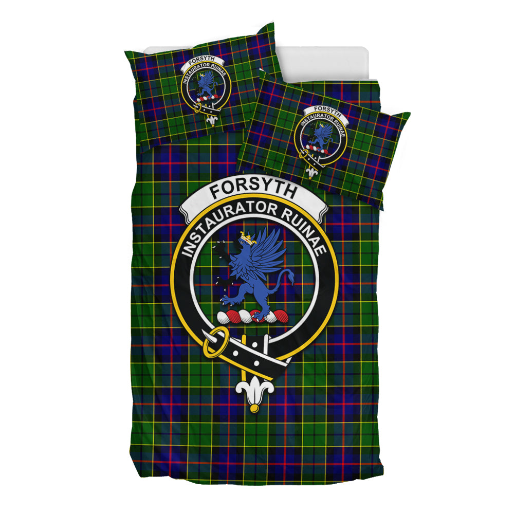 Forsyth Modern Tartan Bedding Set with Family Crest - Tartan Vibes Clothing