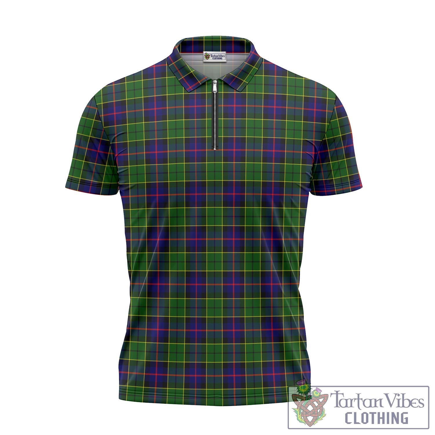 Tartan Vibes Clothing Forsyth Modern Tartan Zipper Polo Shirt