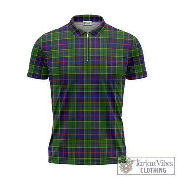 Forsyth Modern Tartan Zipper Polo Shirt