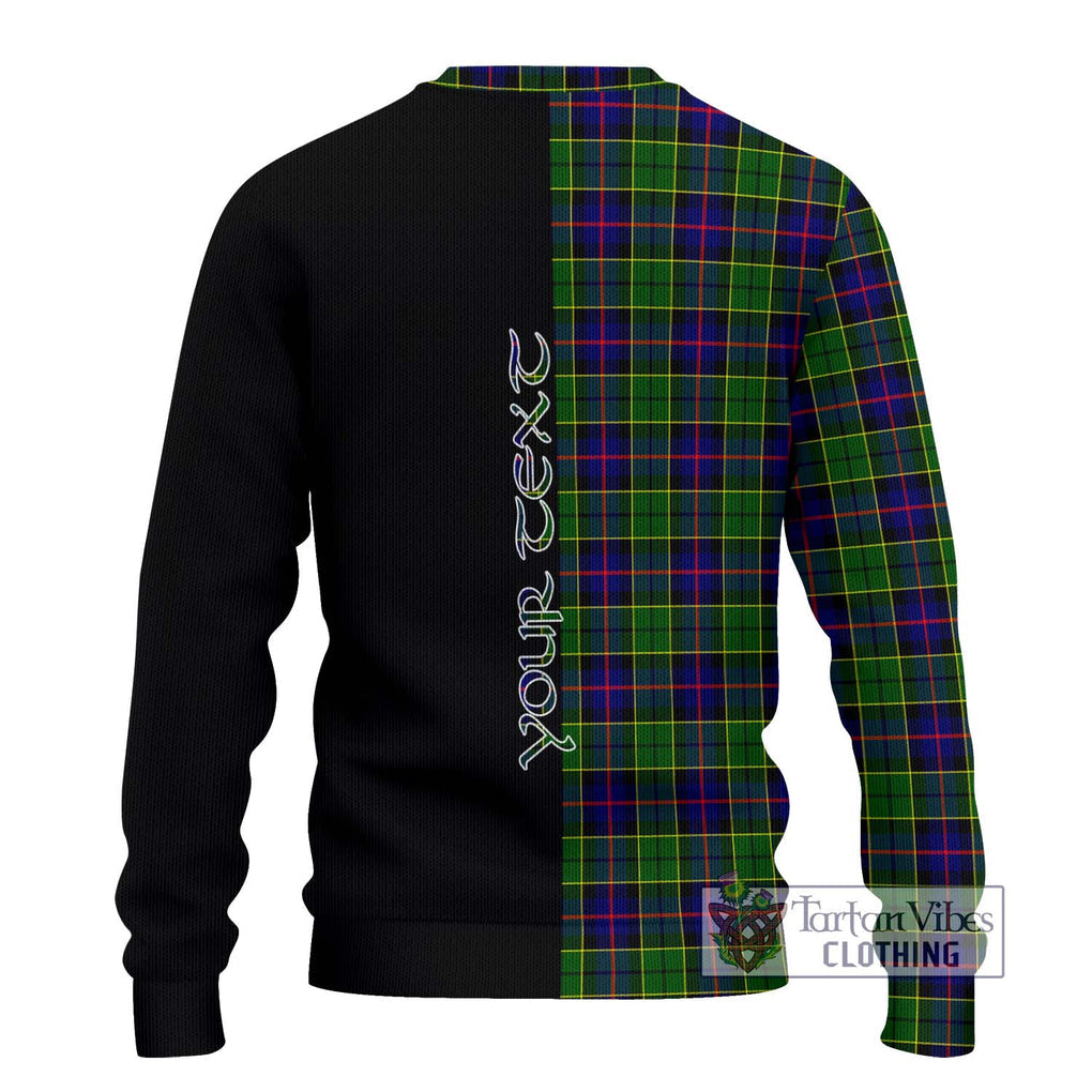 Forsyth Modern Tartan Knitted Sweater with Family Crest and Half Of Me Style - Tartanvibesclothing Shop