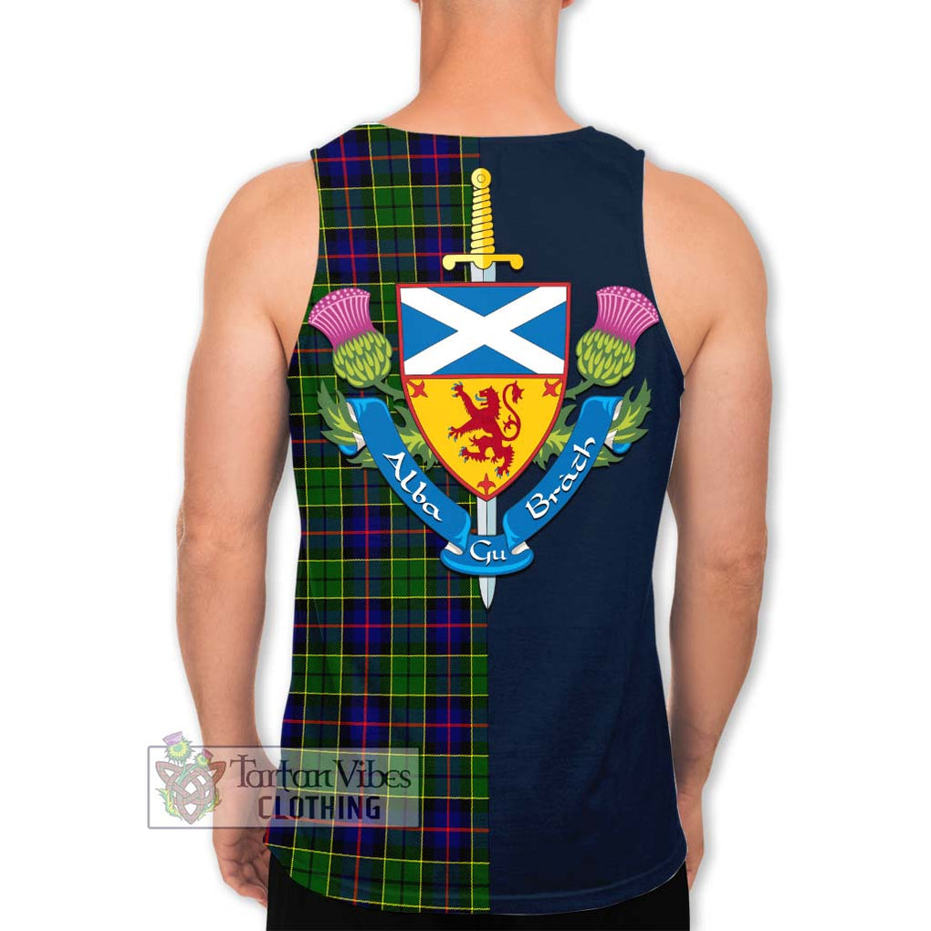 Tartan Vibes Clothing Forsyth Modern Tartan Men's Tank Top with Scottish Lion Royal Arm Half Style