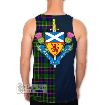 Forsyth Modern Tartan Men's Tank Top Alba with Scottish Lion Royal Arm Half Style