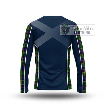 Forsyth Modern Tartan Long Sleeve T-Shirt with Family Crest and Lion Rampant Vibes Sport Style